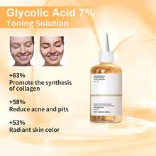 Glycolic Acid Toning Solution, Glycolic Acid 7% Toner, Glycolic Sour 7% Toning, KeepThe Skin Moist, Exfoliating Serum For Face, Facial Exfoliation Astringe Pores (100ML/3.38 Fl Oz) - Niacinamide - 查看 6