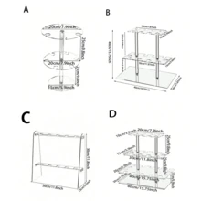 1个优雅亚克力香槟塔形酒杯架，简约现代透明香槟展示架，适用于派对、婚礼、圣诞节 - 透明 - 查看 11