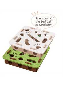 With 3 Sound Bell Balls Cat Toy Available In Two Colors, Designed For Cat Enthusiasts To Keep Their Pets Entertained. This Interactive Maze Box Features A Spinning Game And Is Durable Against Scratching. It Includes Scratching Boards, Scratching Posts, And Sound-Making Toys, Suitable For Use In Ten Different Scenarios, Without Battery - Multicolor - View 13