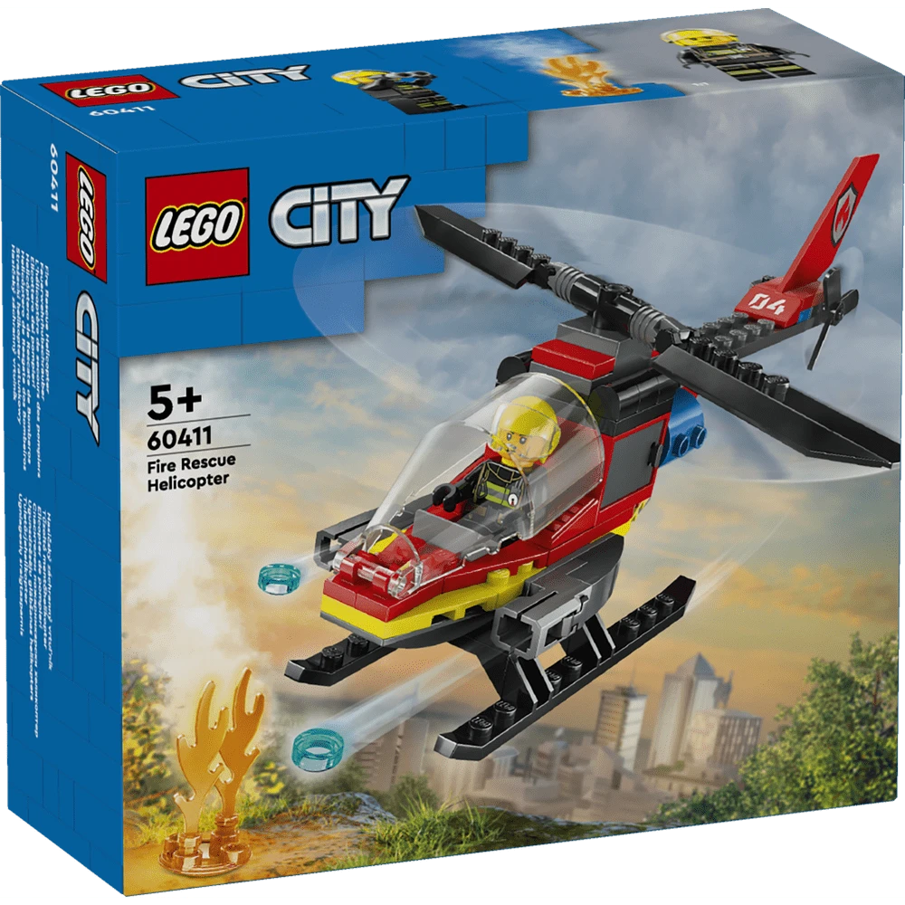 LEGO CITY - FIREFIGHTER RESCUE HELICOPTER, 60411, OFFICIALLY LICENSED SHOP, 24-48 HOUR SHIPPING PENINSULA, TOYS, BRICKS, PILOT, ADVENTURE, 100% ORIGINAL - 藍色 - 查看 1