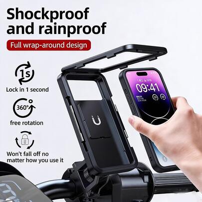 Waterproof Magnetic Phone Holder, Suitable For Electric Bicycle, Motorcycle, Bike, Telescopic Rainproof Navigation Bag