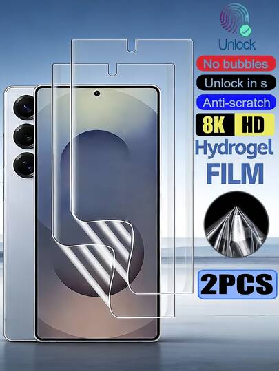 2PCS Hydrogel Film Screen Protection Soft Film[Not Glass]Compatible With Samsung Galaxy S26 A57 A37/Compatible With Xiaomi 15T Poco X7 Pro/ Note 15/Compatible With IPhone 17 Pro Max 16/Honor X9D And Other Phone Models Birthday Gift, Mobile Screen Protector Suitable For Family And Friends, Self-Healing Anti Fingerprint Face ID Friendly Full Coverage Easy To Stick