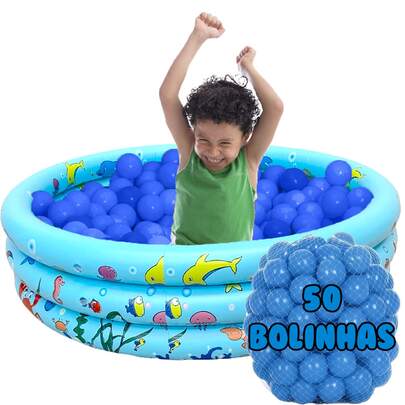 Piscina Infantil Inflável 100 Litros + 50 Bolinhas