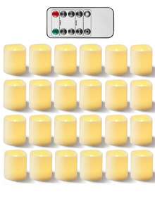 6/12/24pcs Warm Color Flameless LED Candles, Battery Powered, Realistic Candle Appearance, Warm White Light, Suitable For Wedding, Christmas, Romantic Candlelight Dinner, Valentine's Day Decoration - Big Tea Wax - View 13