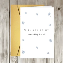 1 Stück einzigartiger Heiratsantrag Karte mit einfachem Design und Text, hergestellt für Ihre Freundin oder Verlobte. "Möchtest du meine blaue Heiratsantrag Karte sein?" Geeignet für Brautjungfern, Hauptbrautjungfern oder Hochzeitsparty Anträge. - Sätze - Übersicht 7