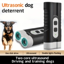 USB充电式超声波驱狗器，双核高功率止吠器，带LED手电筒，便携式户外防咬装置，迷你超声波驱狗器，远距离双核驱狗器，充电版（不含适配器） - 彩色 - 查看 5