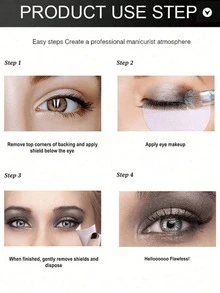 50pcs Disposable Eyeliner Shields, Lint-Free Pads For False Eyelash Extension, Makeup Tools - Multicolor - View 6