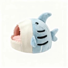Cat Nest Winter Warm Closed Internet Celebrity Shark Nest Cat And Dog Bed Sense Of Security Suitable For All Seasons - Multicolor - View 10