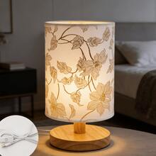 1个跨境独家LED实木USB插头字母圆形复古创意暖光LED台灯/床头灯 - 暖光 - 查看 2