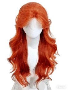 Red Brown Copper Ginger Long Straight Synthetic Lace Front Wigs For Women Natural Wave Wigs With Bangs Cosplay Heat Resistant - Multicolor - View 10