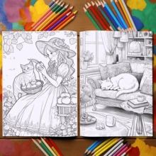 1 本公主衣橱主题涂色书，25 页，升级加厚纸张，帮助您放松身心，表达创造力，是万圣节、新年、圣诞节、感恩节派对的完美礼物。 - 灰色 - 查看 8