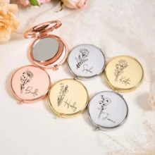 Gương trang điểm nhỏ cá nhân hóa, Quà tặng phù dâu, Gương trang điểm hoa sinh nhật, Gương bỏ túi cho nữ, Quà cảm ơn phù dâu, Quà tặng tiệc cưới - Nhiều màu - Xem 9