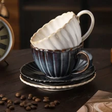 2pcs Retro High-End Striped Ceramic Mugs, Crackle Glaze, Suitable For Hotel, Home, Office, Milk, Coffee, Afternoon Tea - Multicolor - View 2