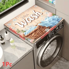1pc Washing Machine Top Dust Cover Mat, Soft Rubber Bottom, Quick-Drying Diatomite Drainage Mat, Multi-Functional Protective Pad Suitable For Washing Machine, Dryer, Refrigerator And Coffee Maker Countertop, Modern Laundry Room Kitchen Decor - Multicolor - View 7