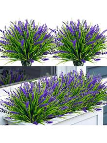 1/5 bông hoa oải hương nhân tạo, cây oải hương giả, cao 37cm/14.57in, chống tia UV, trang trí đám cưới - Màu tím - Xem 1