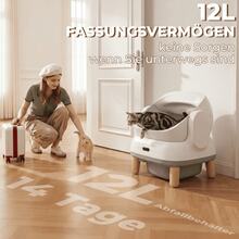 DEVOKO Automatic Self-Cleaning Cat Litter Box XXL Model Odor-Neutralizing Automatic Cat Litter Box With Waste Bags 95+15 Liter Capacity - White - View 4