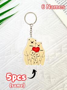 Bộ 1/3/5 móc khóa hình gấu gia đình cá nhân hóa, móc khóa tùy chỉnh, móc khóa dễ thương có thể tùy chỉnh với 2-6 tên, món quà hoàn hảo cho Ngày Gia đình, thể hiện sự ấm áp và tình cảm, Ngày Valentine, Ngày của Mẹ. - Nhiều màu 6 - Xem 14