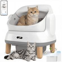 DEVOKO Automatic Self-Cleaning Cat Litter Box XXL Model Odor-Neutralizing Automatic Cat Litter Box With Waste Bags 95+15 Liter Capacity - White - View 1