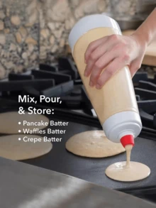 [Delivery Within 2-7 Days In The United States]1PC Pancake Batter Dispenser With Whisk Ball & Stand Base - Easy To Operate, User-Friendly, Time-Saving, Durable, Large Capacity, Easy To Clean, Detachable Base, No-Mess Batter Mixer Dispenser, Versatile For Pancakes, Crepes, Waffles, Muffins, Qatayef, Cupcakes & More, Effortless Batter Distribution For Uniform Shapes & Sizes, Suitable For Home Kitchen, Breakfast Prep, Baking Parties, Family Brunch & Holiday Gatherings, Sturdy Construction For Long-Lasting Performance, Hassle-Free Cleaning & Storage With Detachable Components, Ideal For Home Bakers, Cooking Enthusiasts, Breakfast Lovers, Busy Parents & Party Planners, Perfect Gift For Housewarming, Mother's Day, Birthday & Baking Fans, Streamlines Baking Process & Reduces Kitchen Clutter, Compatible With Various Batter Types, Compact Design Fits Any Countertop, Must-Have Baking Accessory For Effortless & Fun Cooking Experience,Baking Supplies,Kitchen Items,Kitchen Gadgets(White) - Nhiều màu - Xem 12