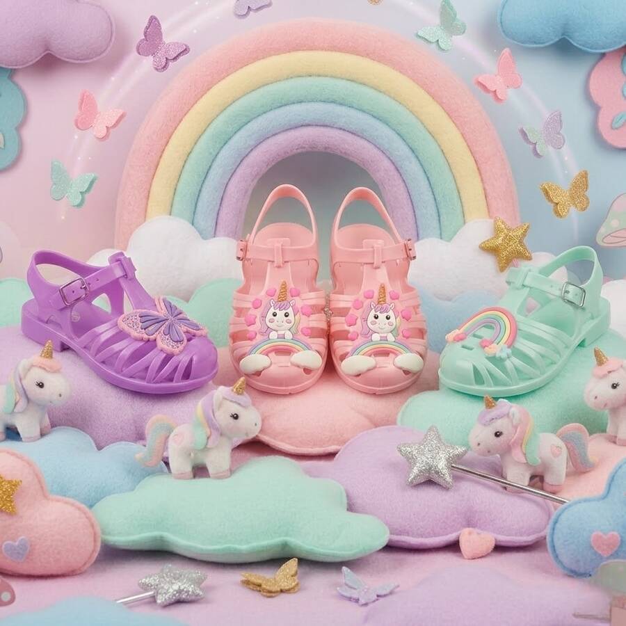 Spider Children's Sandals Kit 3 Pairs Women's Sandals Immediate Shipping Non-Slip - Purple - View 1