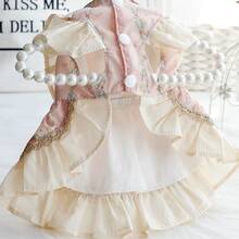 1pc Cute Lace Bow Dress For Pets, Dog Clothes Cat Clothes For Poodle Teddy - Apricot - View 4