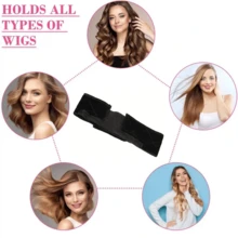 Premium Lace Wig Band For Women, Fully Adjustable & Reinforced Lace Wig Grip Band, Comfortable And Secure Glueless Velvet Headband, - màu đen - Xem 7