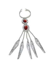 Hypoallergenic Metal Fingernail Nail Covers, Finger Joint Protectors - Shiny Vintage Ancient Queen Halloween Costume Accessory, Drama Dance Performance Decoration,Party Costume - Multicolor - View 6