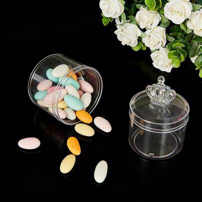 12 ชิ้น กล่องขนมใส, กล่องขนมพลาสติกฝาครอบมงกุฎถอดได้, เหมาะสำหรับคริสต์มาส, วันขอบคุณพระเจ้า, ปาร์ตี้ของขวัญเจ้าสาว, งานเลี้ยง, พิธีบรรลุนิติภาวะ, ฤดูจบการศึกษา, กล่องของขวัญครบรอบ, กล่องของขวัญวันเกิด