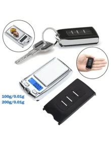 1pc Portable Digital Pocket Scale, 200g/0.01g Precision, Battery Powered Mini Electronic Scale, Suitable For Jewelry, Food, Automotive Detailing, With Keychain, Non-Rechargeable Button Battery - Black - View 4