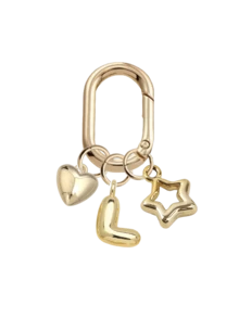 Gold Bubble Letter A-Z Keychains For Women, Cute Letter Accessories With Heart And Hollow Star Pendant, Shiny Metal Letter Keychains, Personalized Bag Decoration, Handbag Backpack Wallet Charm, Car Key Chain Decor. Suitable For Daily Use. - Multicolor - View 13