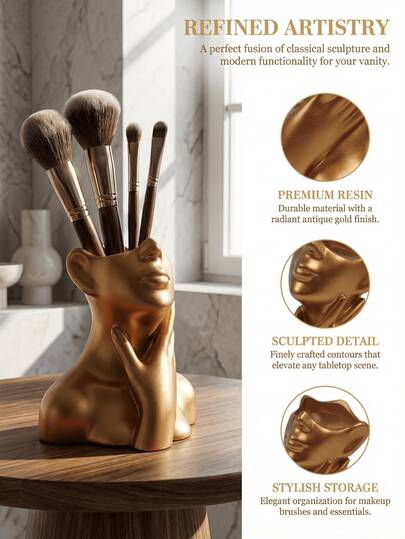 1Pc Nordic Single Hand Neck Sculpture Vase - Light Luxury Resin Artwork, Suitable For Living Room Decoration | Aesthetic Room Decor, Unique Gift, Weddingtion, Dining Table Centerpiece, Vintage Home Decor, Art Resin Vase Decorative Ornament