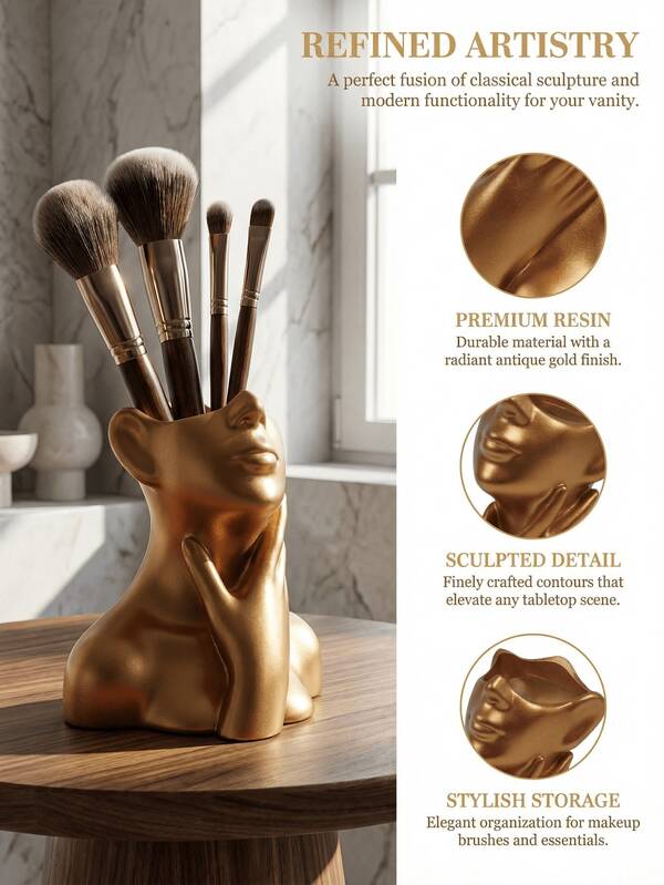 1Pc Nordic Single Hand Neck Sculpture Vase - Light Luxury Resin Artwork, Suitable For Living Room Decoration | Aesthetic Room Decor, Unique Gift, Weddingtion, Dining Table Centerpiece, Vintage Home Decor, Art Resin Vase Decorative Ornament