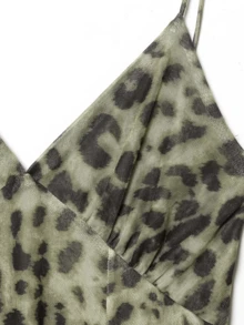 Đầm mini Seelio mùa hè mới dành cho nữ, chất liệu chiffon, họa tiết da báo, gợi cảm, thích hợp cho các bữa tiệc và sự thanh lịch. - Màu xanh Bạc hà - Xem 7