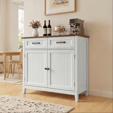 Kitchen  Sideboard With Drawers, Buffet Cabinet, 2-Door Kitchen Storage Cabinet With Adjustable Shelf - Brown - View 7