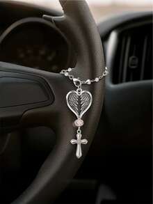 Crystal Heart With Wings Car Rearview Mirror Ornament – Guardian Angel Auto Pendant For Good Luck & Protection – Elegant Hanging Charm For Dashboard, Steering Wheel Or Handbag - A - View 6