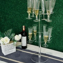 1pc Elegant Acrylic Champagne Tower Glass Holder, Minimalist Modern Transparent Champagne Display Stand For Party, Wedding, Christmas - Transparent - View 10