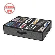 1个可折叠床底鞋盒，布艺鞋盒，带透明盖、窗口和2个提手 - 彩色 - 查看 8