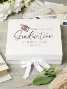 1 pieza Caja de regalo de graduación personalizada. Caja de regalo de graduación personalizada con nombre personalizado, adecuada como regalo de felicitación de graduación, caja conmemorativa inolvidable. Caja de regalo de graduación personalizada única, se puede personalizar con nombre, caja de regalo de felicitación de graduación - Multicolor - Ver 3