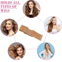 Premium Lace Wig Band For Women, Fully Adjustable & Reinforced Lace Wig Grip Band, Comfortable And Secure Glueless Velvet Headband, - 米色 - 查看 7