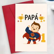 1 Stück Papa Nummer Eins Grußkarte - perfekt zum Feiern der Wertschätzung für Väter und Vatertag, ideales Geschenk für die Familie, um Liebe und Bewunderung an jedem besonderen Anlass auszudrücken - Einheitsgröße - Übersicht 7