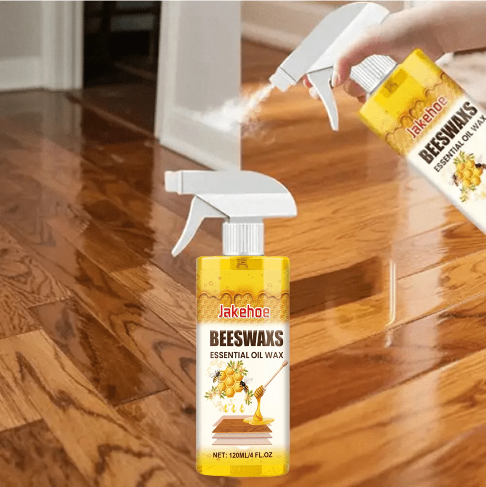 Natural Beeswax Spray, Beeswax Spray Cleaner, Beeswax Furniture Polish, The Original Beeswax Spray, Wood Seasoning Beewax For Furniture Floor, For Furniture, Floor, Tables, Cabinets - 白色 - 查看 1