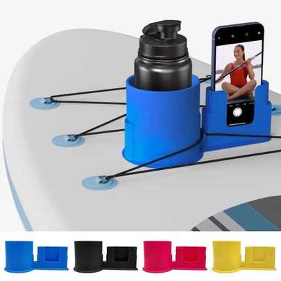 Surfboard Phone Holder, Drink Holder, Kayak Drink & Phone Holder, Water Sports Accessory, Kayak Storage Rack, Easily Holds Beverages, Essential For Surfing And Water Sports Enthusiasts, Surfing Gear, Surfing Storage, Durable And Stable, Anti-Tipping, Suitable For Water Bottle Holders, Kayak Storage, Water Bottle Accessories, Water Sports Gear, Pool Supplies, Beach Supplies, Beach Accessories, Travel, Vacation, Hawaii Party, Outdoor Sports Accessories, Practical Gift, Surfing Gift