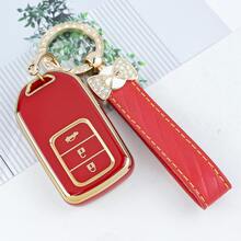 1pc High-End Refined Car Key Fob Cover, Suitable For Civic, Accord, CR-V, XRV, Ideal For Women - KY24 - View 4