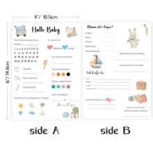 10/20/30/40/50pcs Baby Shower Prediction Cards, German Baby Time Capsule Cards, Cute Baby Milestone Cards, Baby Shower Games And Advice Cards - Multi-colored Cars - View 3
