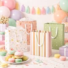 Bộ 4 túi quà tặng thanh lịch - Túi quà tặng có thể tái sử dụng kèm quai xách - Thích hợp cho mọi dịp sinh nhật, đám cưới, Ngày của Mẹ và các dịp khác. - Xem 2