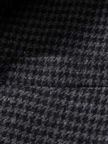 Chaqueta de traje ajustada con estampado de pata de gallo para hombre, blazer formal casual - Negro - Ver 6