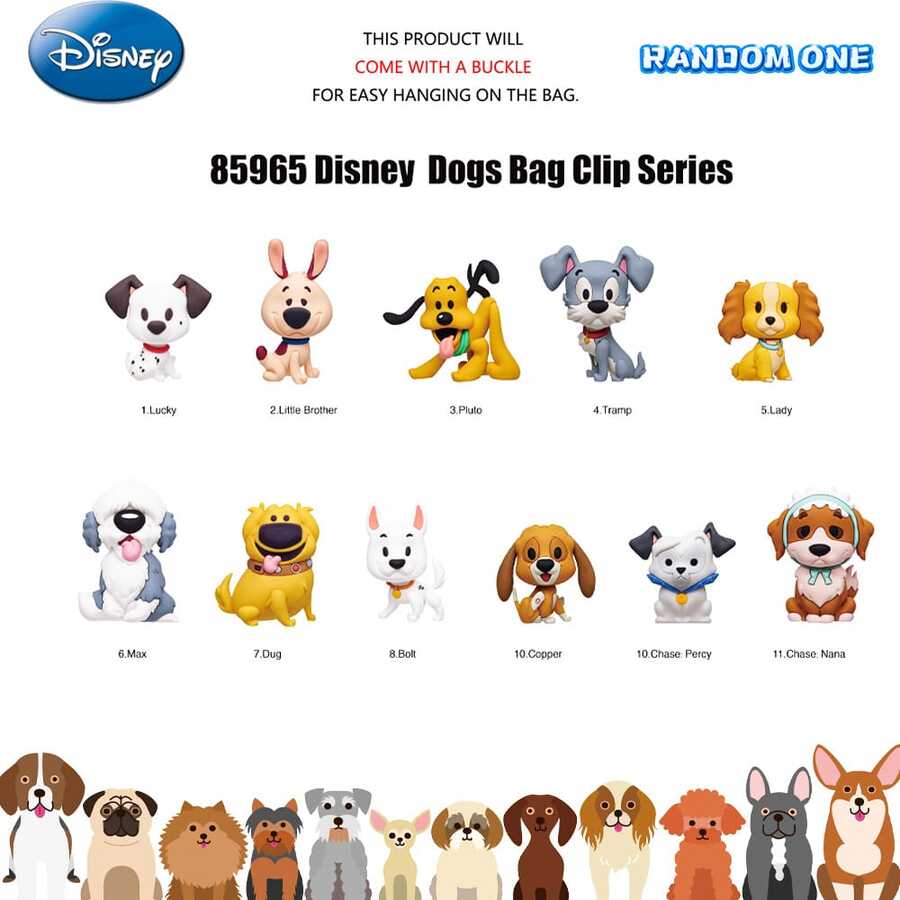 Disney 1个官方授权盲盒3D立体角色吊坠挂饰,包含小弟弟、冥王哈迪斯、流浪汉、麦克斯小姐、达格博尔特、铜色珀耳塞福涅,动漫角色钥匙扣,收藏家背包配件 - 彩色 - 查看 1