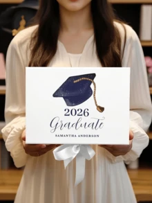 1pc Customized Personalized Graduation Gift Box With Personalized Name, Graduation Congratulatory Gift Box, Unforgettable Memento Box, Single Customized Graduation Gift Case - Multicolor - View 3