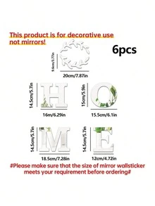 5pcs Acrylic 3d Mirror Wall Sticker Slogan Decoration, Suitable For Door Decoration, Home Decoration, Spring Decoration,Rama Decoration Sticker Gift, Birthday Graduation Wall Decoration, Room Decoration, Bathroom Decoration, Living Room Decoration - 1mm - View 18