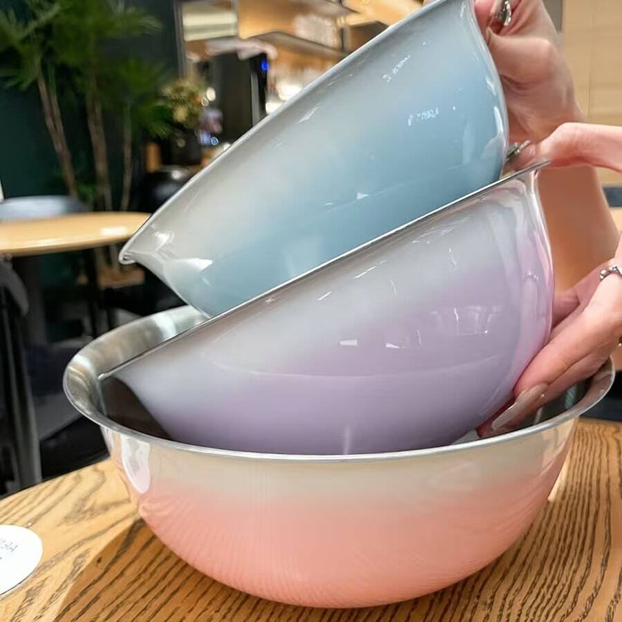 1个/3个装不锈钢搅拌碗 - 耐用多用途厨房碗，适用于烹饪、烘焙、盛放食物 - 圣诞节、万圣节、复活节、感恩节的理想之选，完美的圣诞节和感恩节礼物